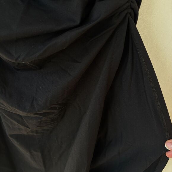 Susana Monaco Black Thin Strap Ruched Side Slit Dress Size M Party Cocktail Sexy - Picture 6 of 10